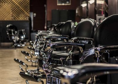 line view of mike barbershop vintage chairs